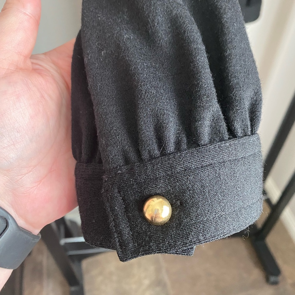 Banana Republic Women's Black 100% Wool Dress Size Medium Gold Button Accents‎ - Picture 5 of 8